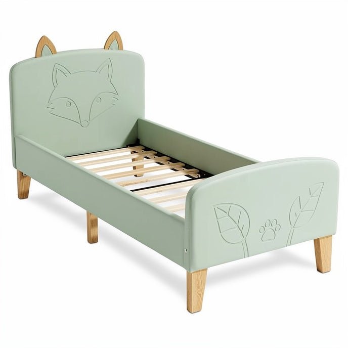 **Technische titel in het Nederlands:** Kinderbed met vosontwerp en houten poten